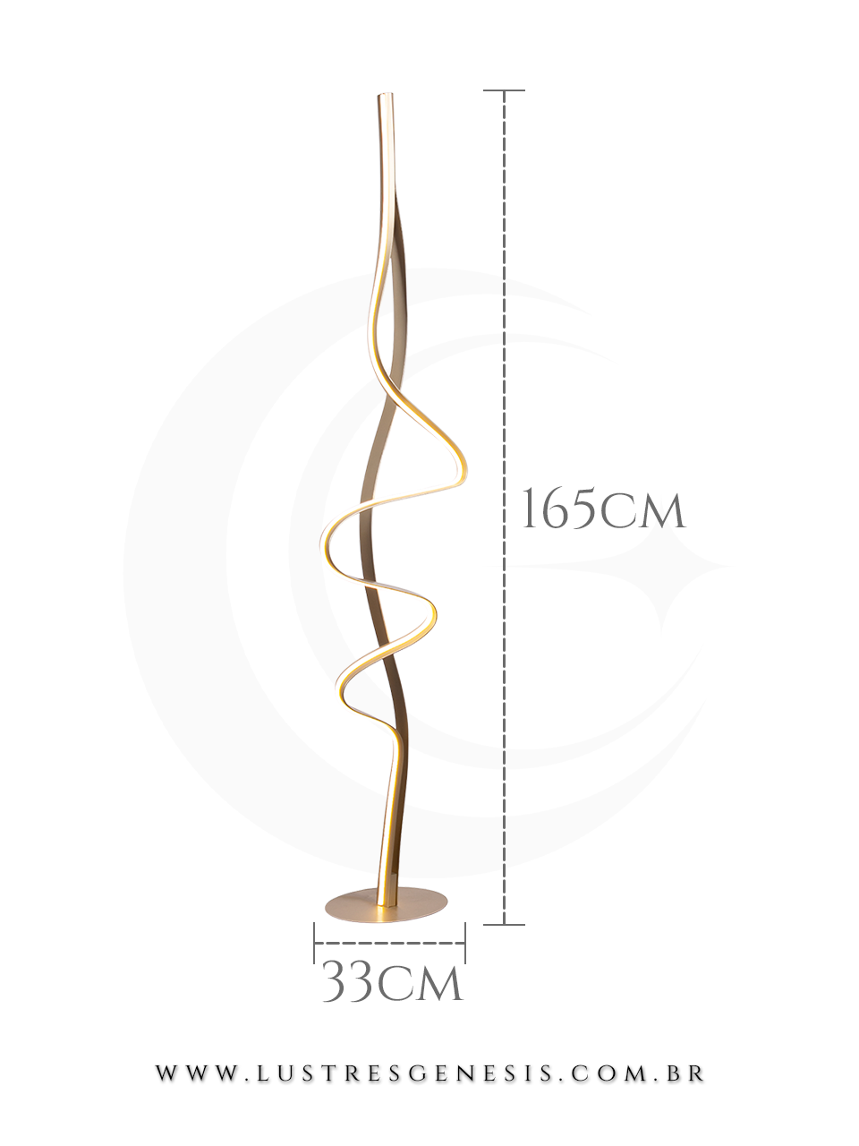 Coluna LED Decorativa 36W 2880LM 3000K Dourada ou Preta